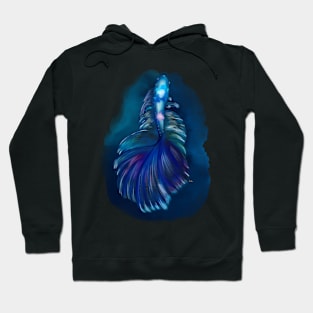 Fantasy Blue Betta Siamese Fish - Artwork by Annalisa Amato Hoodie